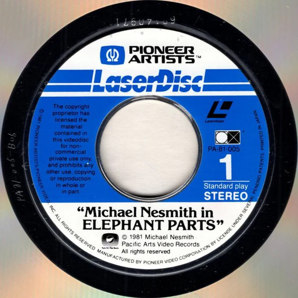 Michael Nesmith - Elephant Parts (Laserdisc, 12", NTSC) (Very Good Plus (VG+)) - Image 3