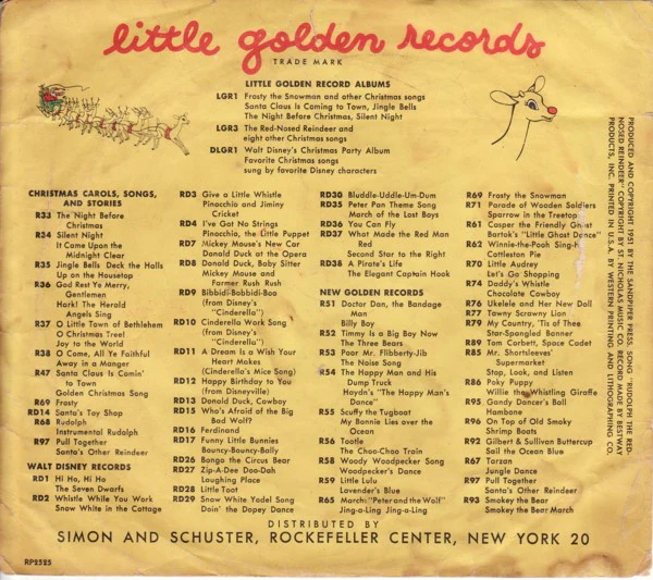Michael Stewart , Mitchell Miller And Orchestra* - Rudolph The Red-Nosed Reindeer (6", Yel) (Very Good (VG)) - Image 2