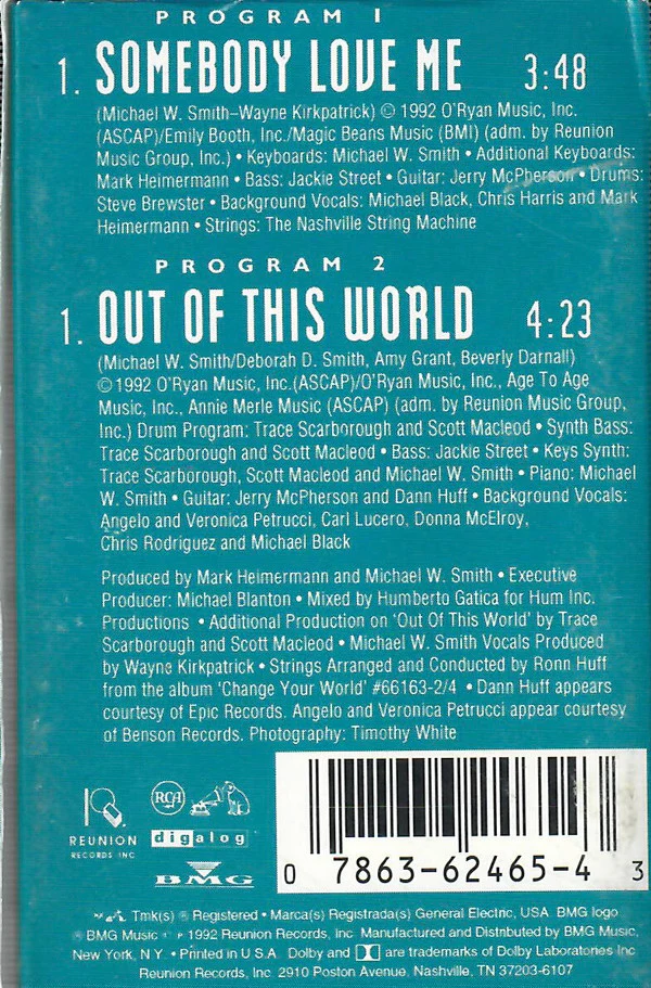 Michael W. Smith - Somebody Love Me (Cass, Single) (Near Mint (NM or M-)) - Image 2