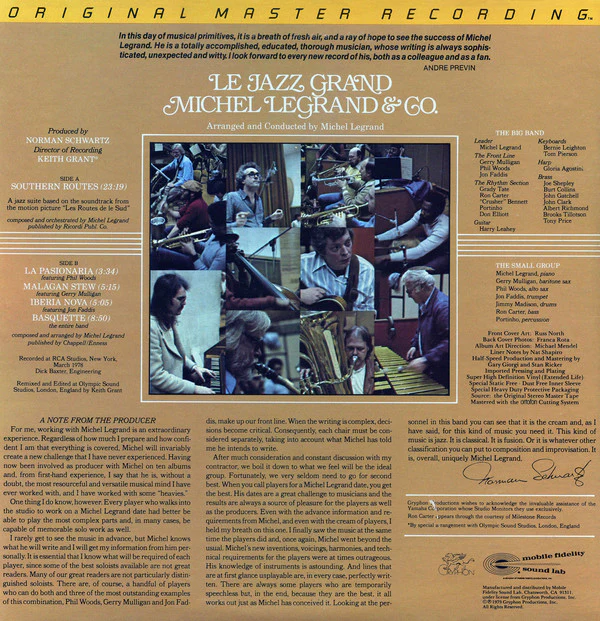 Michel Legrand & Co. - Le Jazz Grand (LP, Album, Ltd, Gat) (Very Good Plus (VG+)) - Image 3