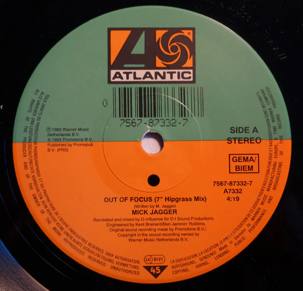 Mick Jagger - Out Of Focus (7") (Near Mint (NM or M-)) - Image 3