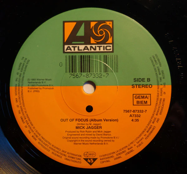 Mick Jagger - Out Of Focus (7") (Near Mint (NM or M-)) - Image 4