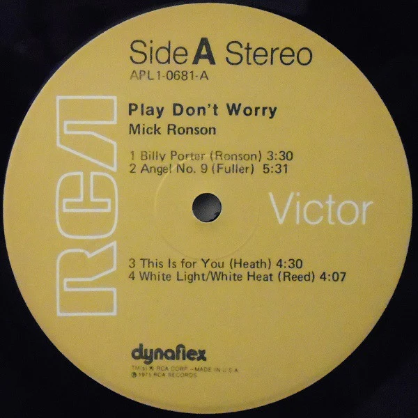 Mick Ronson - Play Don't Worry (LP, Album, Gat) (Very Good Plus (VG+)) - Image 4