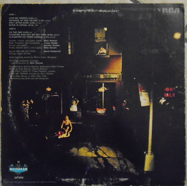Mick Ronson - Slaughter On 10th Avenue (LP, Album, Ind) (Near Mint (NM or M-)) - Image 2