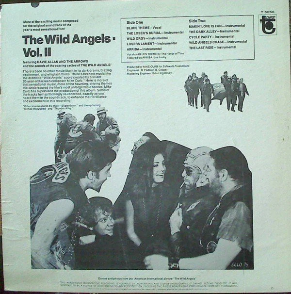 Mike Curb Featuring Davie Allan & The Arrows - The Wild Angels, Volume II (Original Soundtrack) (LP, Album, Mono) (Good Plus (G+)) - Image 2