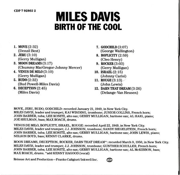 Miles Davis - Birth Of The Cool (CD, Album, Comp, RE, Cap) (Near Mint (NM or M-)) - Image 4