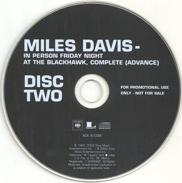 Miles Davis - In Person, Friday Night At The Blackhawk, San Francisco, Complete (Volume I) (2xCD, Advance, Album, Promo, RM) (Near Mint (NM or M-)) - Image 4