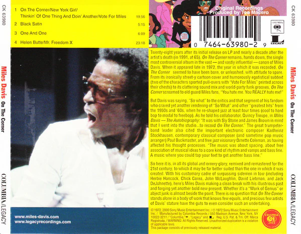 Miles Davis - On The Corner (CD, Album, RE, RM) (Near Mint (NM or M-)) - Image 4
