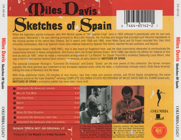 Miles Davis - Sketches Of Spain (CD, Album, RE, RM) (Very Good Plus (VG+)) - Image 3