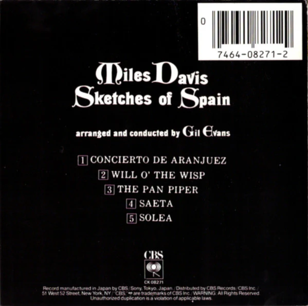 Miles Davis - Sketches Of Spain (CD, Album, RE) (Very Good Plus (VG+)) - Image 2
