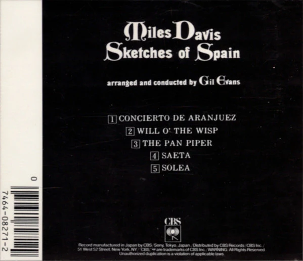 Miles Davis - Sketches Of Spain (CD, Album, RE) (Very Good Plus (VG+)) - Image 4
