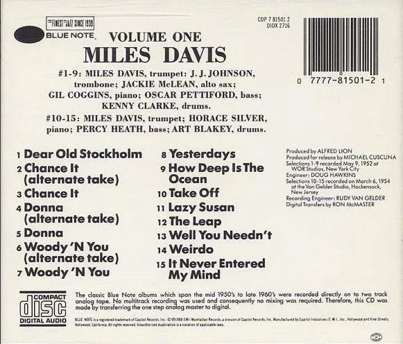 Miles Davis - Volume 1 (CD, Comp, RE, San) (Near Mint (NM or M-)) - Image 2