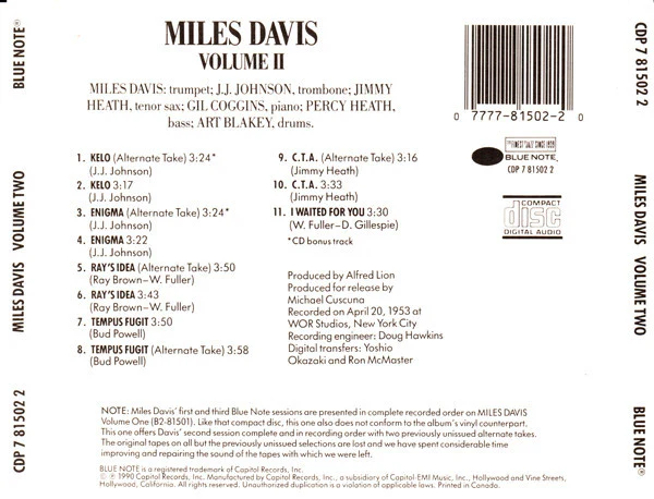 Miles Davis - Volume 2 (CD, Comp, RE, Cap) (Near Mint (NM or M-)) - Image 2