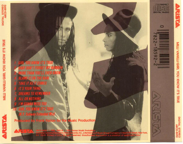 Milli Vanilli - Girl You Know It's True (CD, Album) (Near Mint (NM or M-)) - Image 2