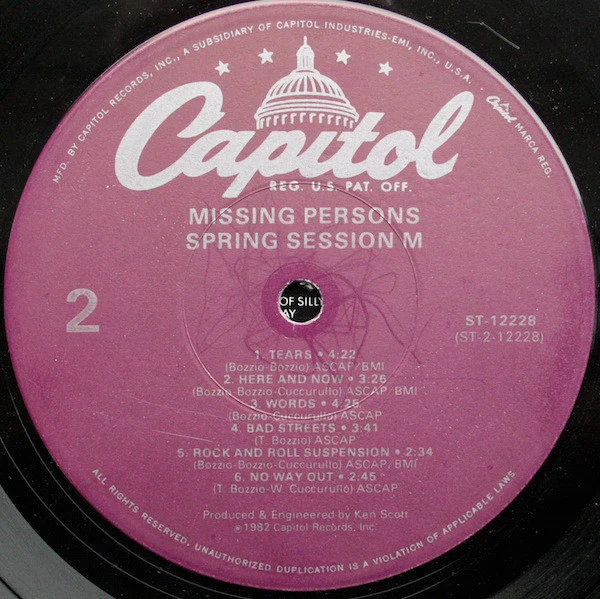 Missing Persons - Spring Session M (LP, Album, Win) (Near Mint (NM or M-)) - Image 4