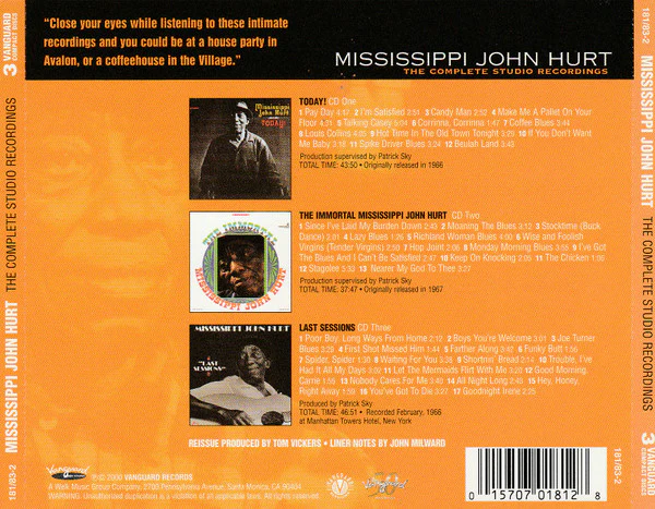 Mississippi John Hurt - The Complete Studio Recordings (3xCD, Comp) (Near Mint (NM or M-)) - Image 2