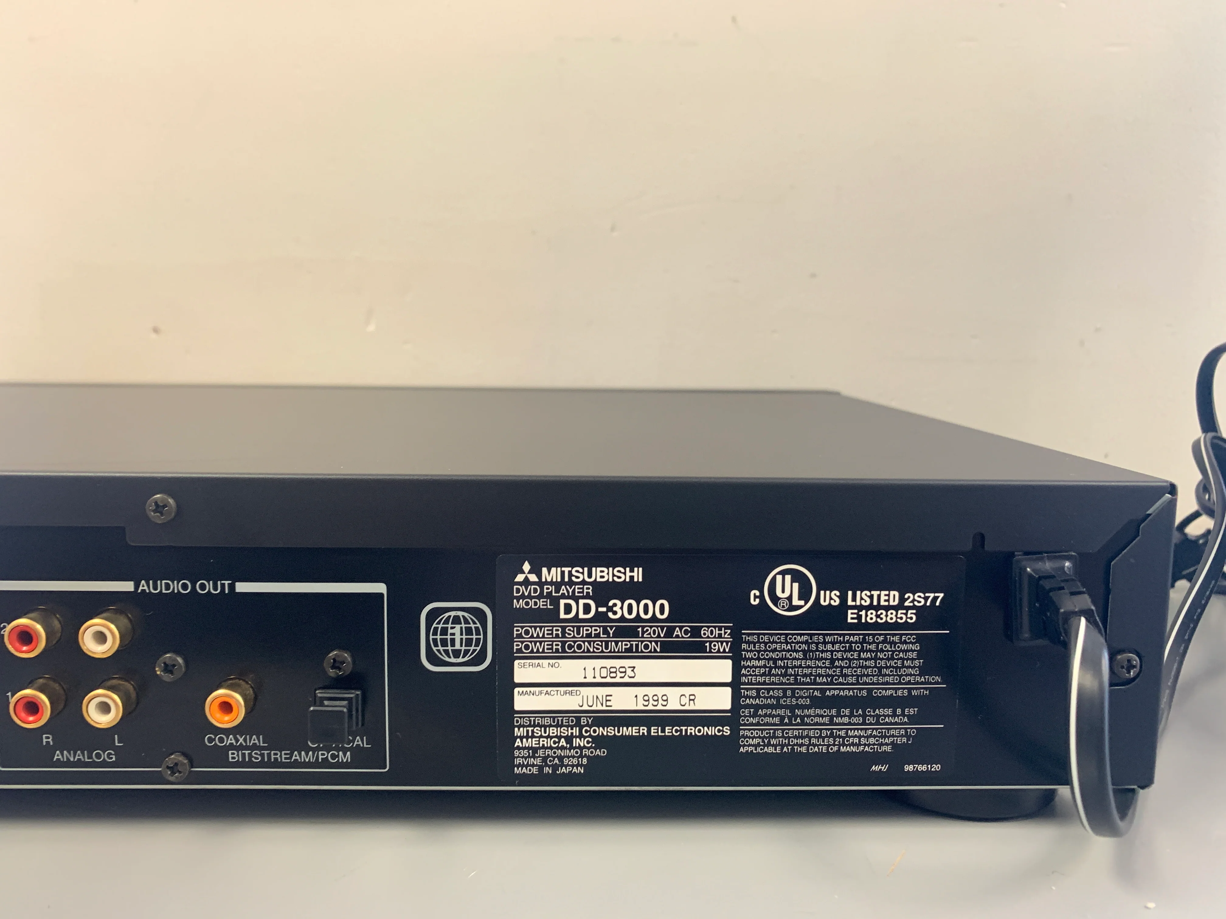 Mitsubishi DD-3000 DVD/CD Player - Image 9