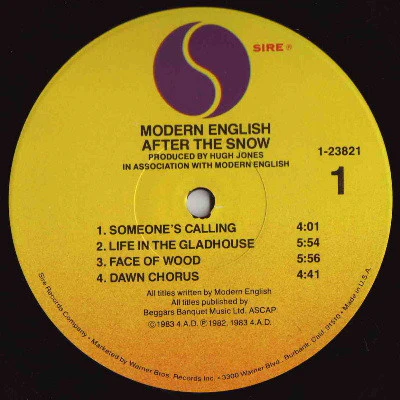 Modern English - After The Snow (LP, Album, Jac) (Very Good Plus (VG+)) - Image 5