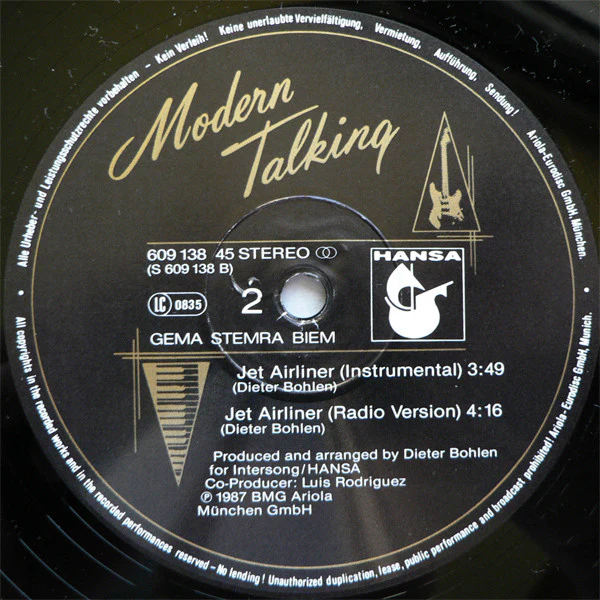 Modern Talking - Jet Airliner (Fasten-Seat-Belt-Mix) (12", Maxi) (Very Good Plus (VG+)) - Image 4