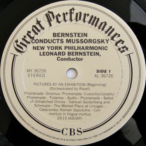 Modest Mussorgsky : Leonard Bernstein, The New York Philharmonic Orchestra - Pictures At An Exhibition/A Night On Bald Mountain (LP, Comp, RE) (Very Good Plus (VG+)) - Image 3