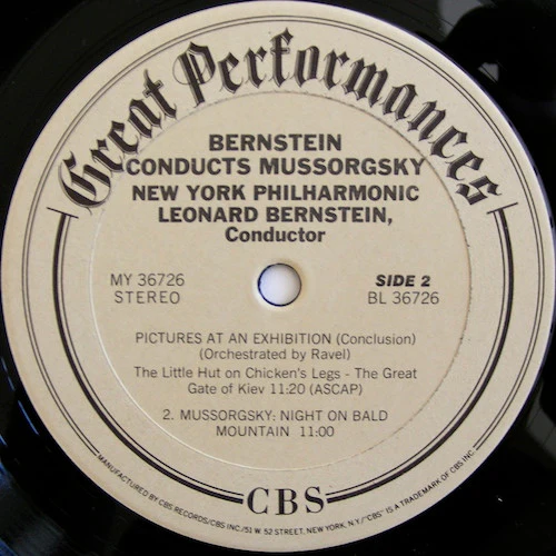 Modest Mussorgsky : Leonard Bernstein, The New York Philharmonic Orchestra - Pictures At An Exhibition/A Night On Bald Mountain (LP, Comp, RE) (Very Good Plus (VG+)) - Image 4