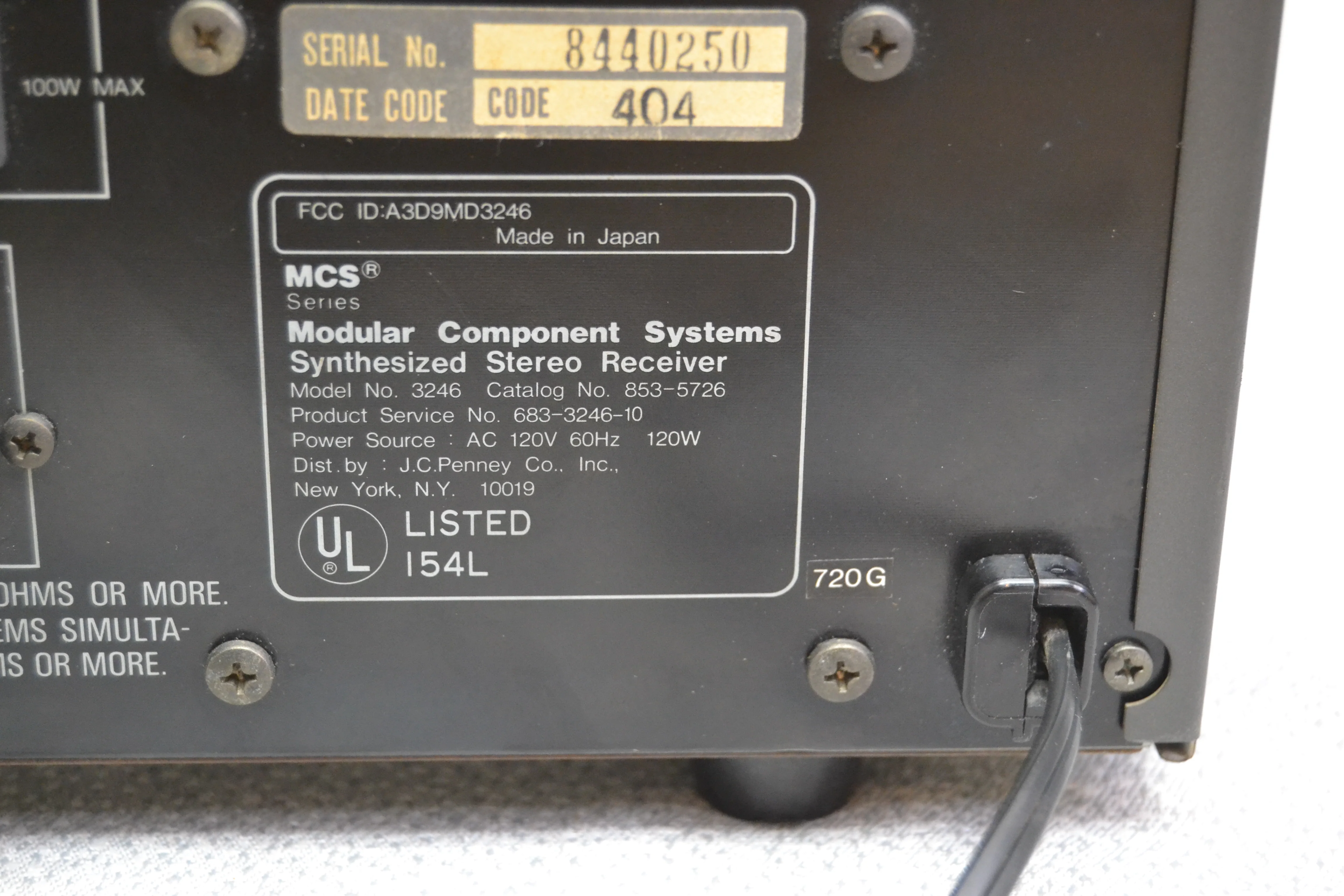 Modular Component Systems 3246 Digital Synthesizer Receiver (1983) - Image 17