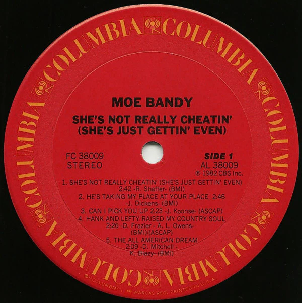 Moe Bandy - She's Not Really Cheatin' (She's Just Gettin' Even) (LP, Album) OLD NEW STOCK SEALED - Image 3