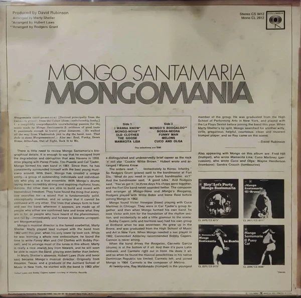 Mongo Santamaria - Mongomania (LP, Album, Pit) (Very Good Plus (VG+)) - Image 2
