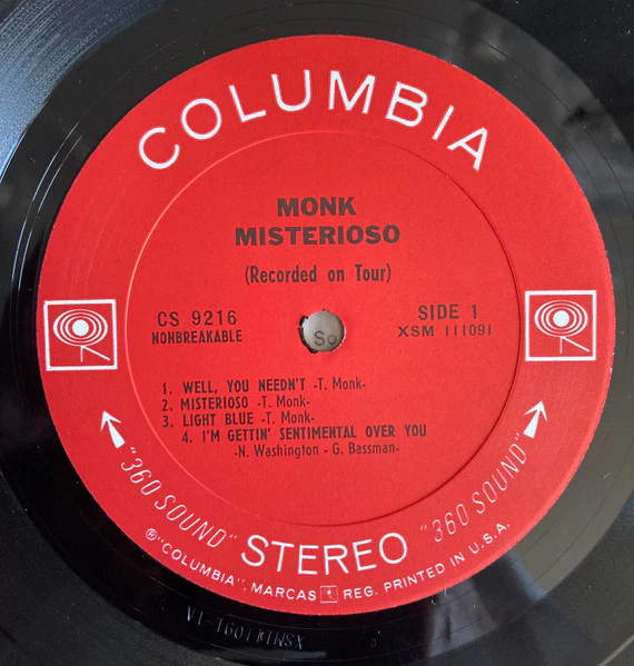 Thelonious Monk - Misterioso (Recorded On Tour) (LP, Album) (Very Good Plus (VG+)) - Image 4