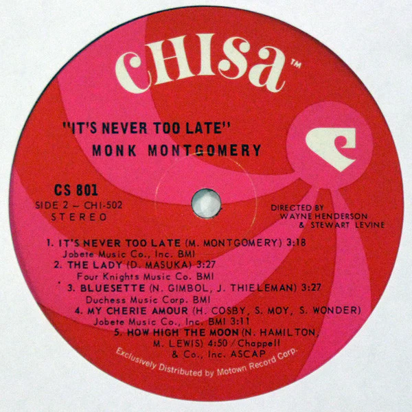 Monk Montgomery - It's Never Too Late (LP, Album) (Very Good Plus (VG+)) - Image 4
