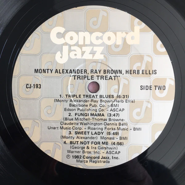 Monty Alexander ▪ Ray Brown ▪ Herb Ellis - Triple Treat (LP, Album) (Very Good Plus (VG+)) - Image 4