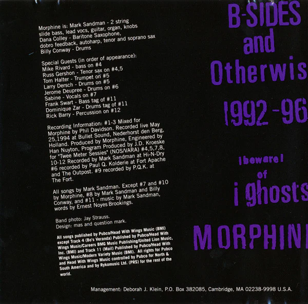 Morphine - B-Sides And Otherwise (CD, Comp) (Near Mint (NM or M-)) - Image 5