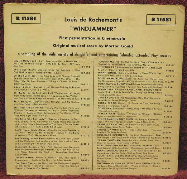 Morton Gould - Windjammer Suite (7", EP) (Very Good (VG)) - Image 2