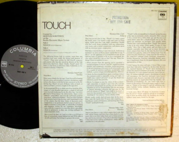 Morton Subotnick - Touch (LP, Album, Pit) (Near Mint (NM or M-)) - Image 3