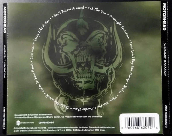 Motörhead - Overnight Sensation (CD, Album) (Very Good Plus (VG+)) - Image 2