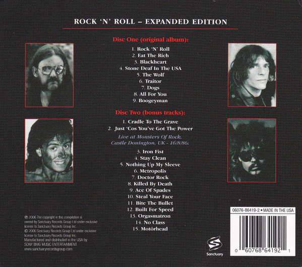 Motörhead - Rock 'N' Roll (2xCD, Album, RE, RM, Exp) (Near Mint (NM or M-)) - Image 2