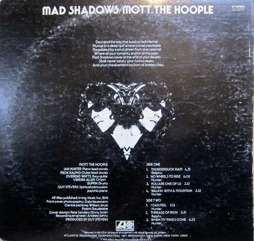 Mott The Hoople - Mad Shadows (LP, Album, MO ) (Very Good Plus (VG+)) - Image 2