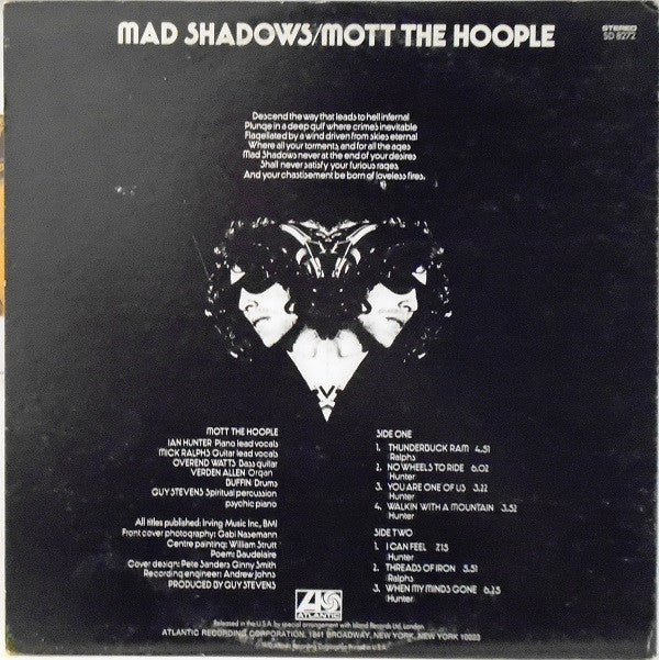 Mott The Hoople - Mad Shadows (LP, Album, PR ) (Very Good Plus (VG+)) - Image 4