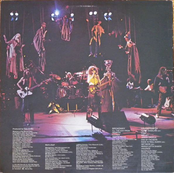 Mott The Hoople - Mott The Hoople Live (LP, Album, Ter) (Very Good Plus (VG+)) - Image 2