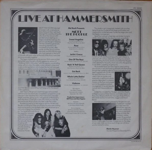 Mott The Hoople - Mott The Hoople Live (LP, Album, Ter) (Very Good Plus (VG+)) - Image 5