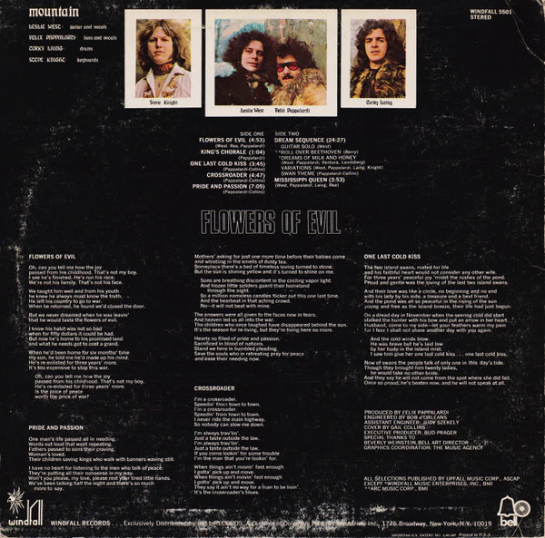 Mountain - Flowers Of Evil (LP, Album, BW ) (Very Good Plus (VG+)) - Image 2