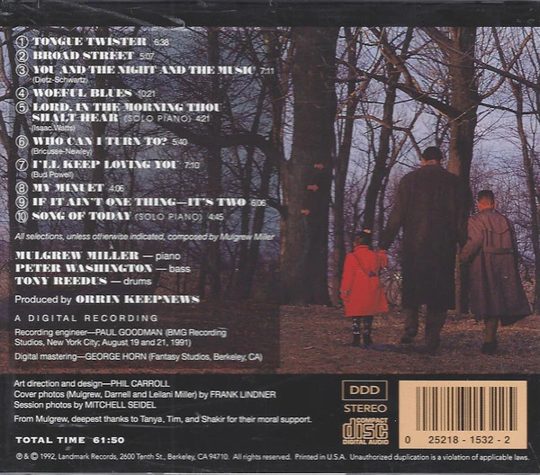 Mulgrew Miller - Time And Again (CD, Album) (Near Mint (NM or M-)) - Image 2