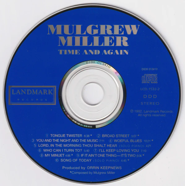 Mulgrew Miller - Time And Again (CD, Album) (Near Mint (NM or M-)) - Image 3