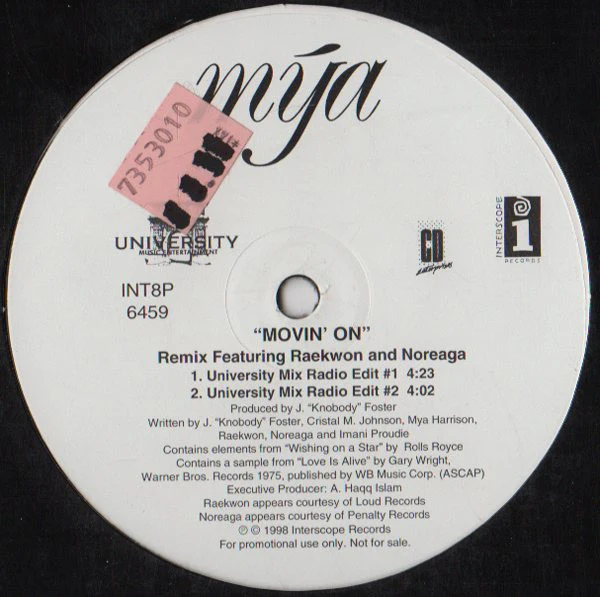 Mya - Movin On (Remix) (12", Promo) (Very Good Plus (VG+)) - Image 2