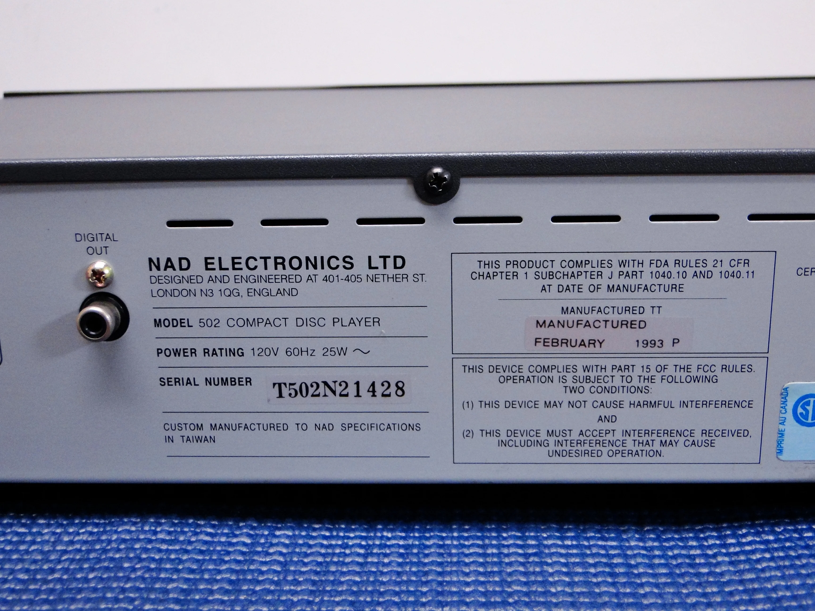 NAD 502 Single CD Player - Image 10