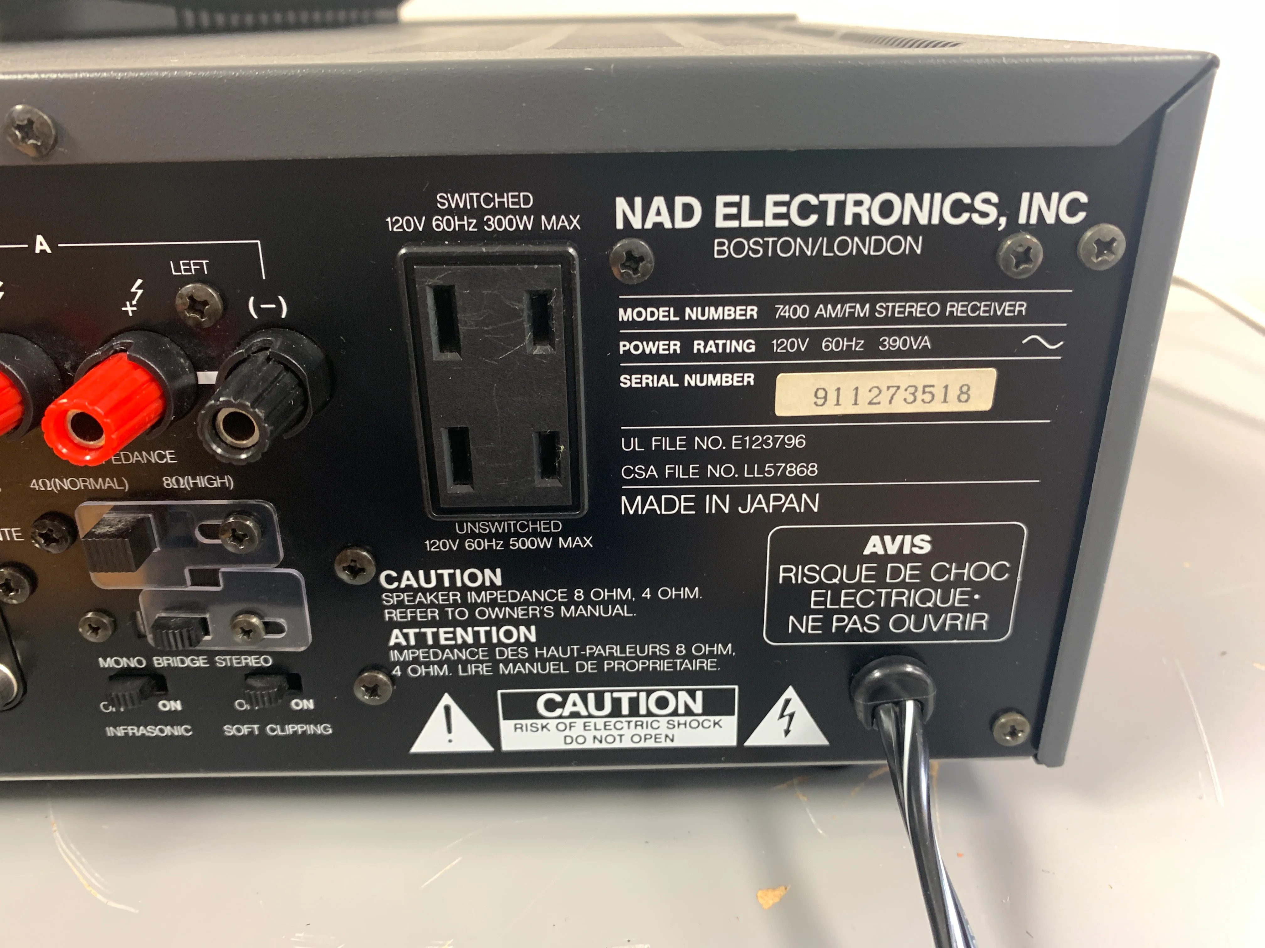 NAD 7400 pe Stereo Receiver * 100W RMS * Remote Control * $100 Flat Ship CONUS Only - Image 16