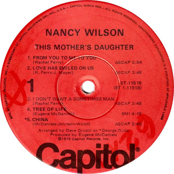 Nancy Wilson - This Mother's Daughter (LP, Album, Win) (Very Good Plus (VG+)) - Image 3