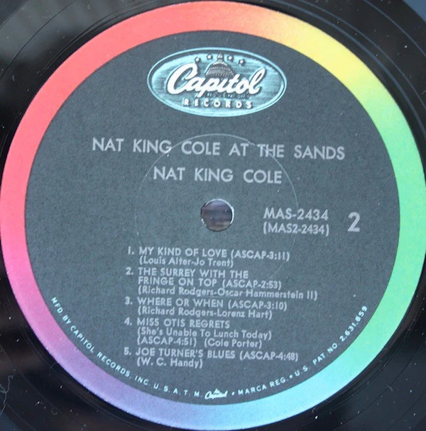 Nat King Cole - At The Sands (LP, Album, Mono, Gat) (Very Good Plus (VG+)) - Image 3