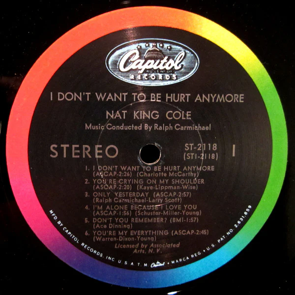 Nat King Cole - I Don't Want To Be Hurt Anymore (LP, Album, Scr) (Very Good Plus (VG+)) - Image 3