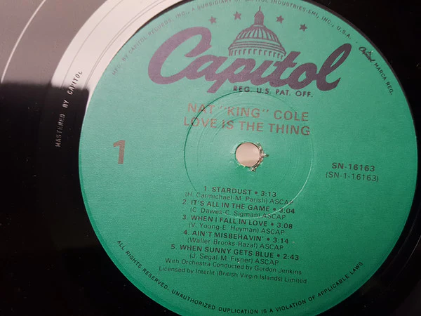 Nat King Cole - Love Is The Thing (LP, Album, RE) (Very Good Plus (VG+)) - Image 3